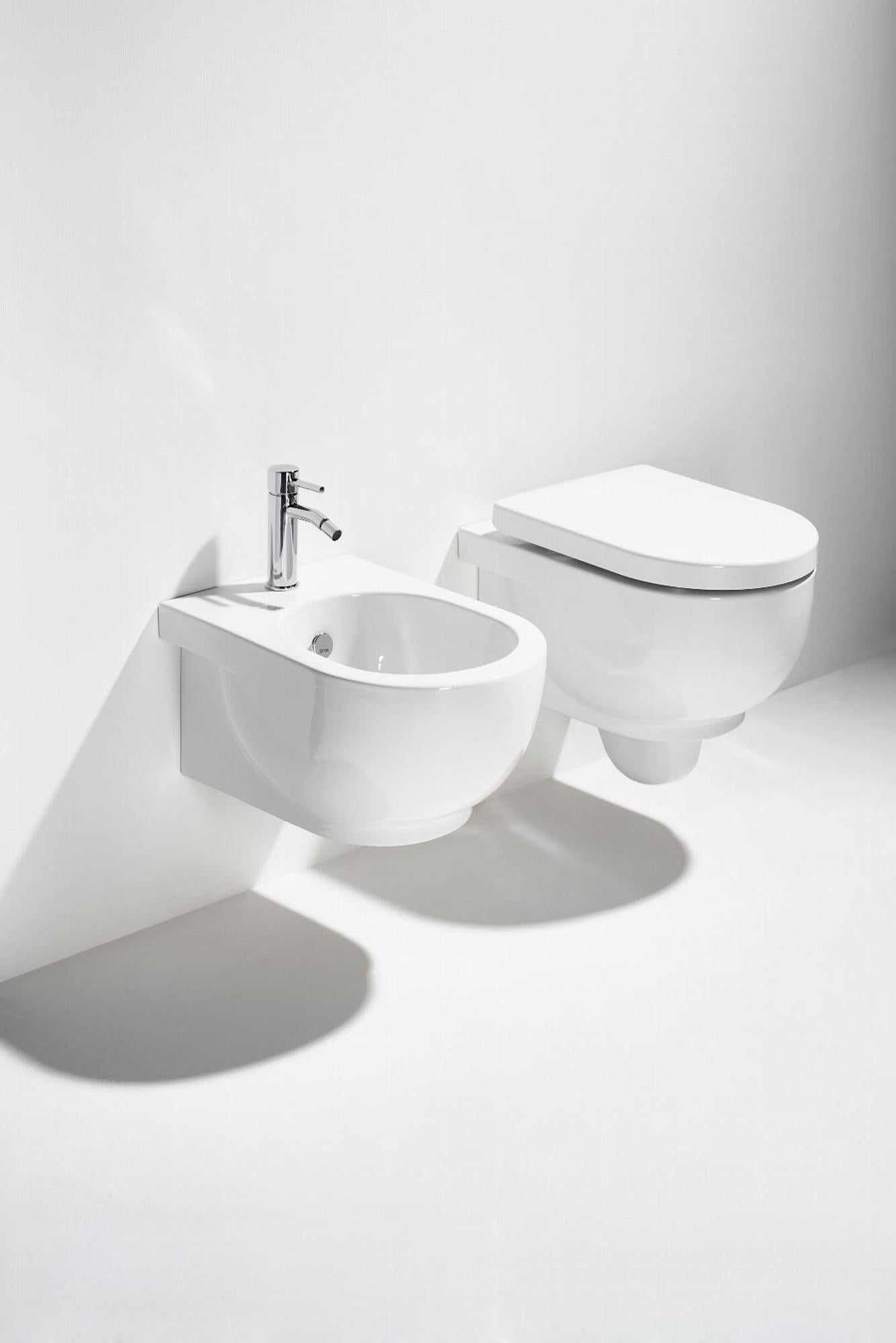 Simas E-LINE vaso + bidet - bianco lucido sospeso – CH GROUP