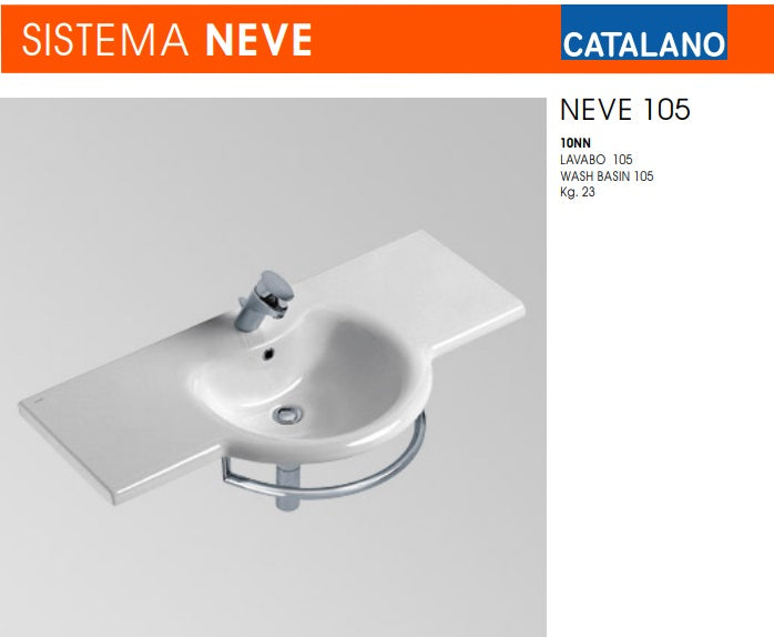 Ceramica CATALANO - NEVE 105 Lavabo 1050X530